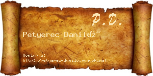 Petyerec Daniló névjegykártya